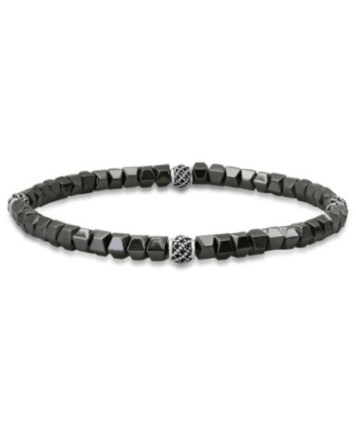 Steeltime Мужской браслет из стерлингового серебра и гематита