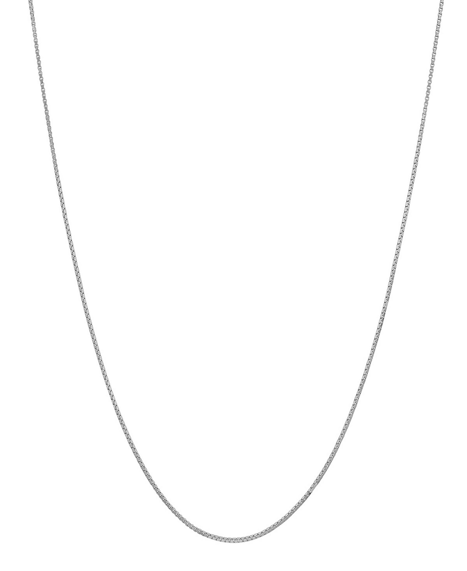 Steeltime Women's Sterling Silver Box Chain Necklace