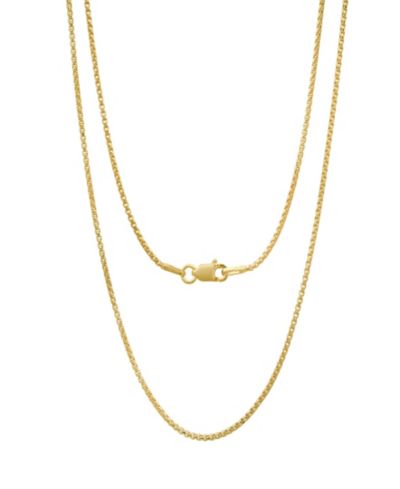 Steeltime Unisex 14K Gold Plated Box Chain Necklace