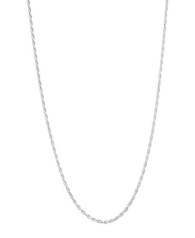 Steeltime Unisex Sterling Silver Rope Chain Necklace