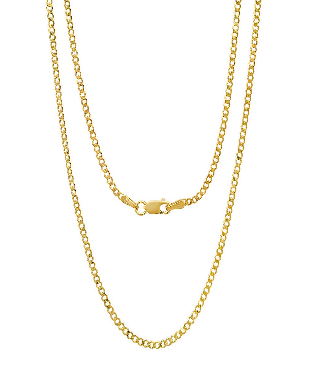 STEELTIME унисекс ожерелье кубинской плоской формы, позолота 14K
