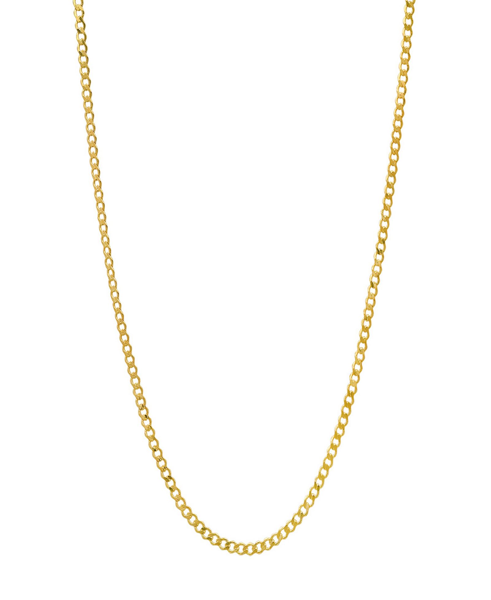 Унисекс ожерелье Steeltime 14K Gold Plated Cuban Flat