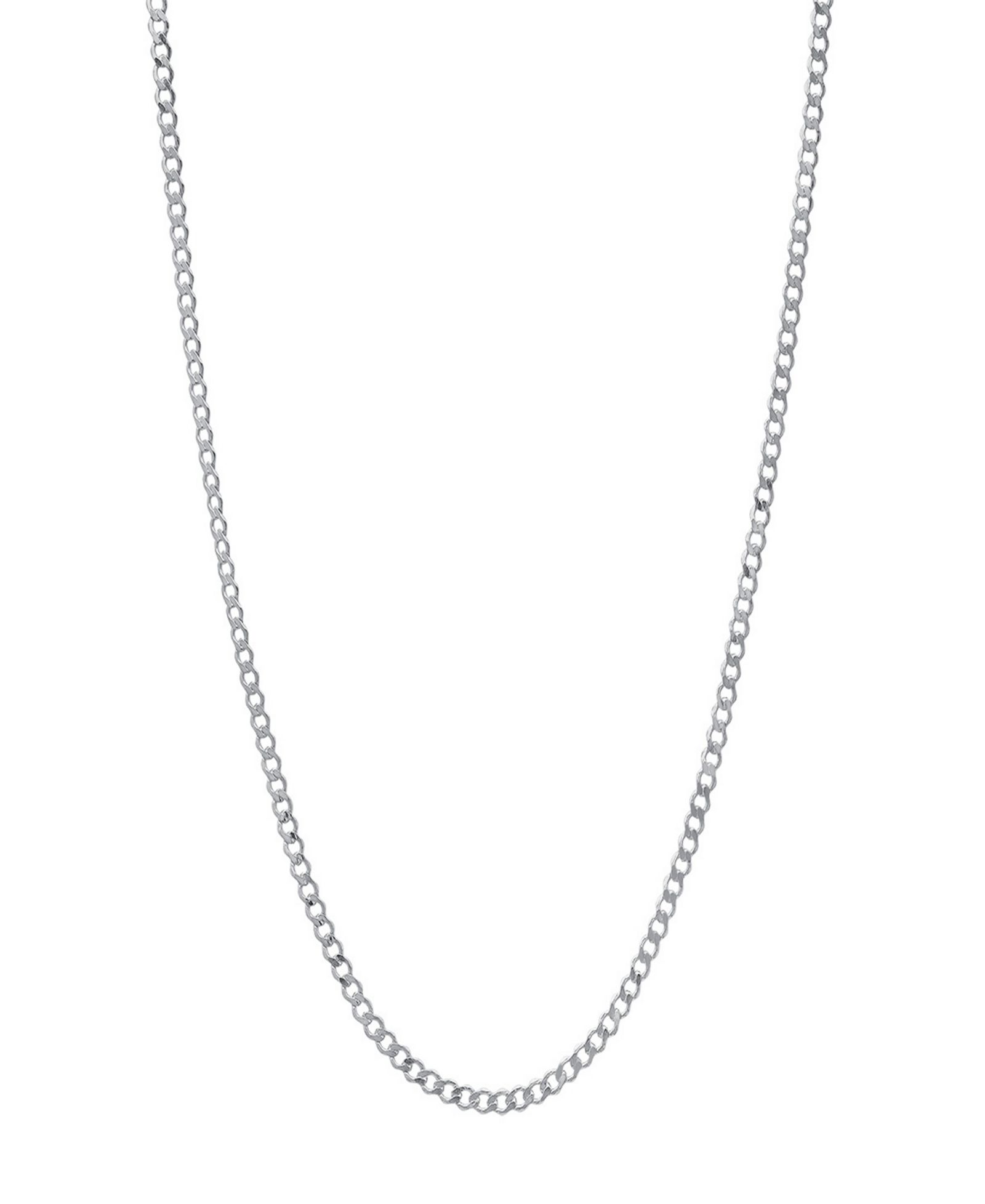 Steeltime Unisex Sterling Silver Cuban Superflat Necklace