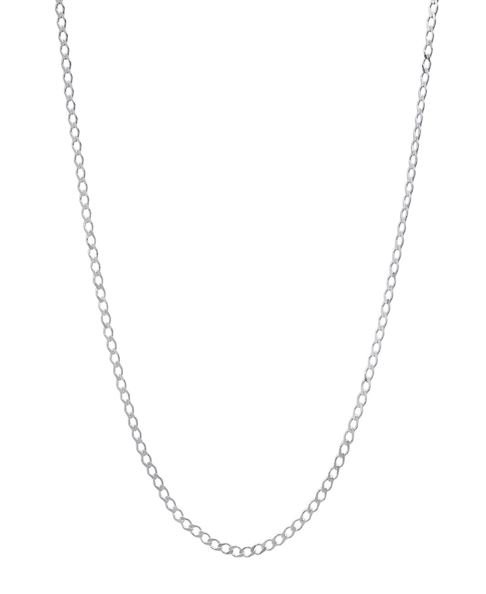 Унисекс колье Steeltime Sterling Silver Cuban Flat
