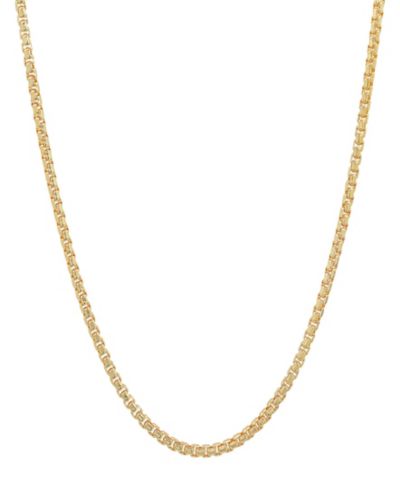 Цепочка ожерелье Steeltime Unisex 14K Gold Plated Box Link