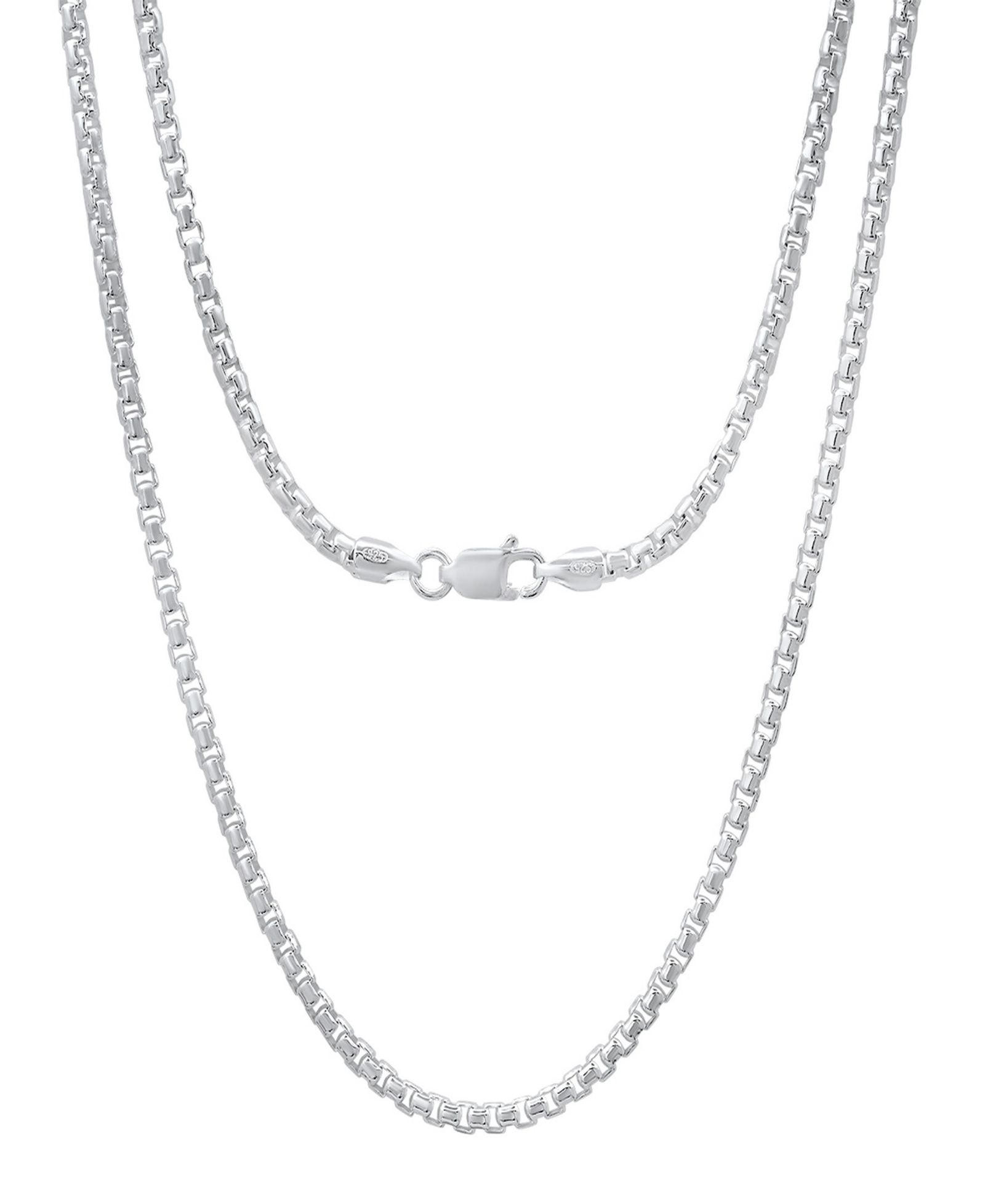 Цепочка Steeltime Unisex Sterling Silver Box Link Chain Necklace
