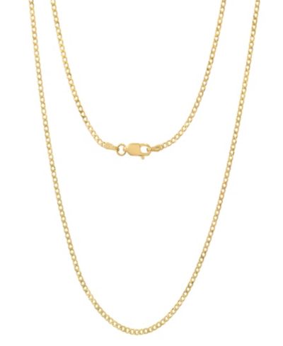 Унисекс цепь Steeltime 14K Gold Plated Cuban Superflat Necklace