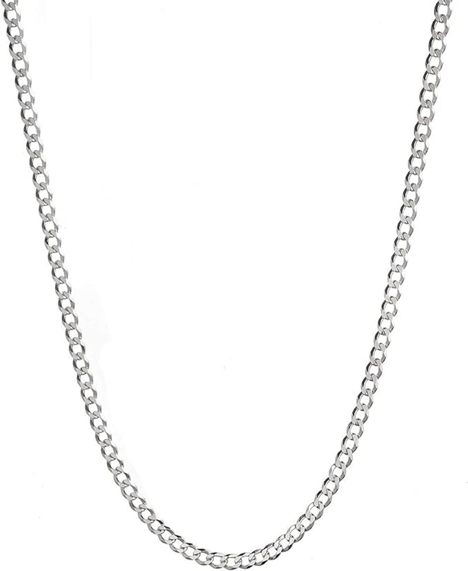 Unisex серебряное колье Cuban Superflat от Steeltime