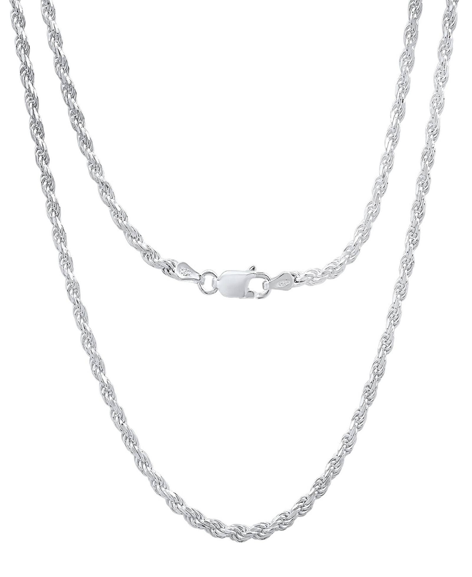 Унисекс ожерелье Steeltime Sterling Silver Rope Chain