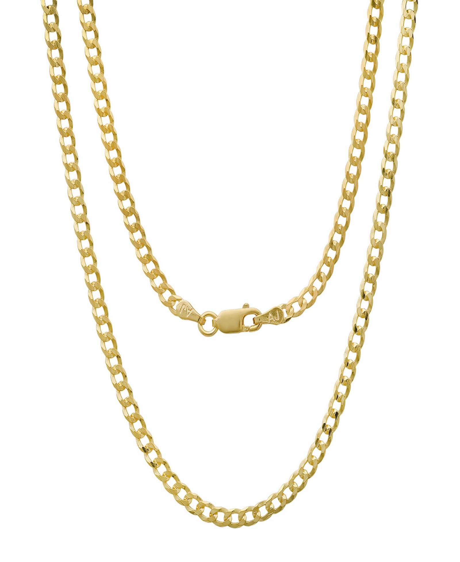 Ожерелье Steeltime Unisex 14K Gold Plated Cuban Superflat