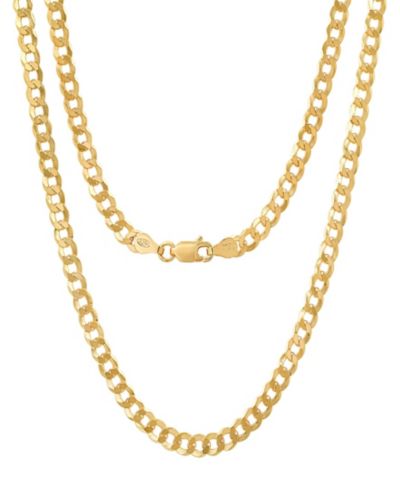 Унисекс цепь-ожерелье Steeltime 14K Gold Plated Diamond Cut Curb Link