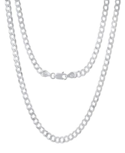 Унисекс ожерелье Steeltime Sterling Silver Diamond Cut Curb Link Chain
