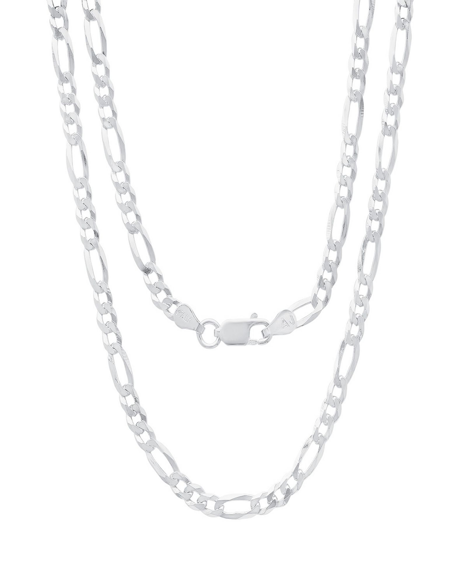 Унисекс ожерелье Steeltime Sterling Silver Figaro Superflat