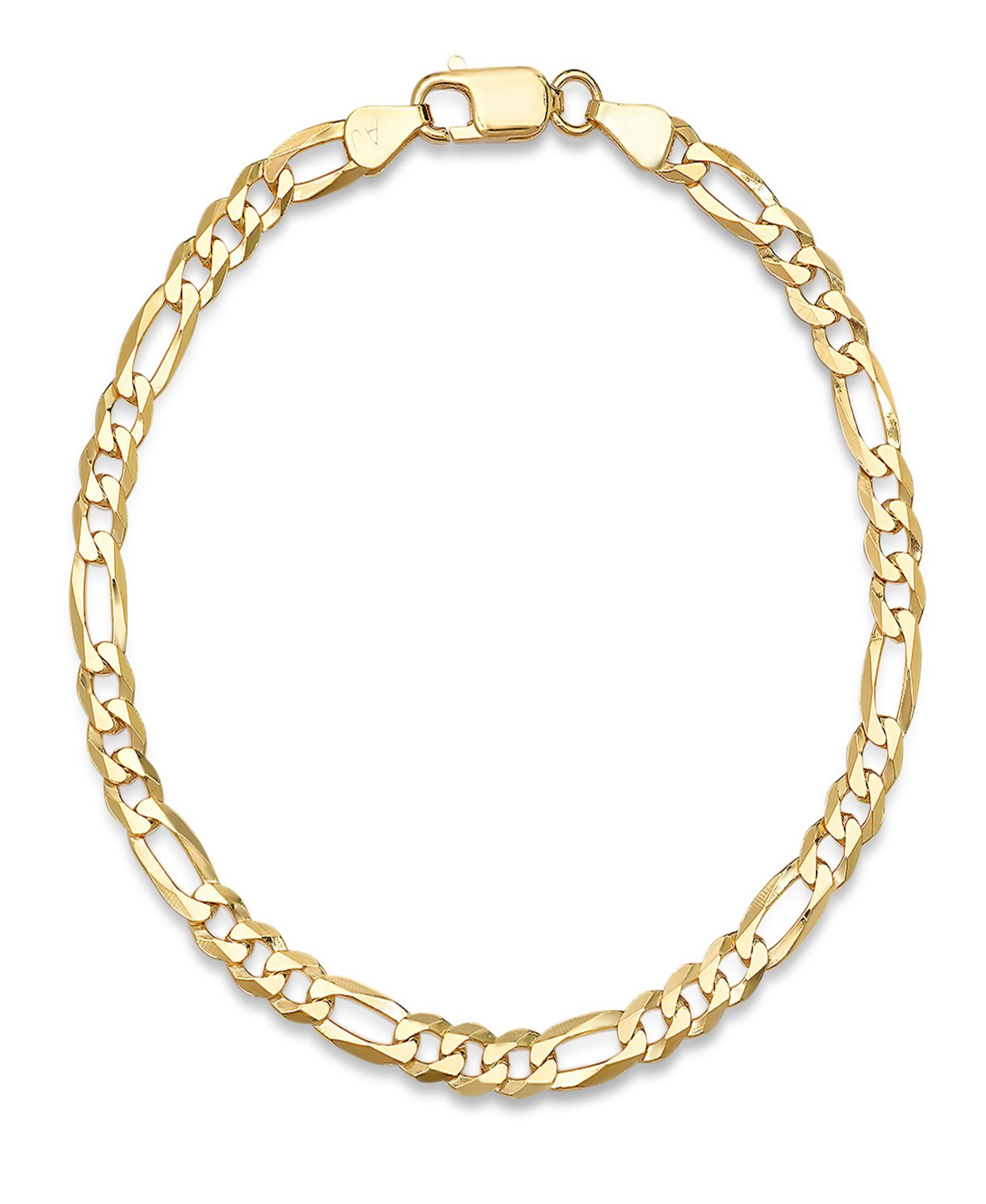 Steeltime Men’s 14K Gold Plated Sterling Silver Figaro Link Chain Bracelet