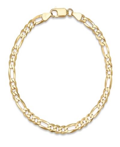 Мужской браслет Steeltime Figaro из стерлингового серебра с позолотой 14K