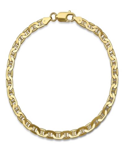 STEELTIME Унисекс браслет 120 Mariner Superflat 8.5" из стерлингового серебра с напылением 14K Gold Plated