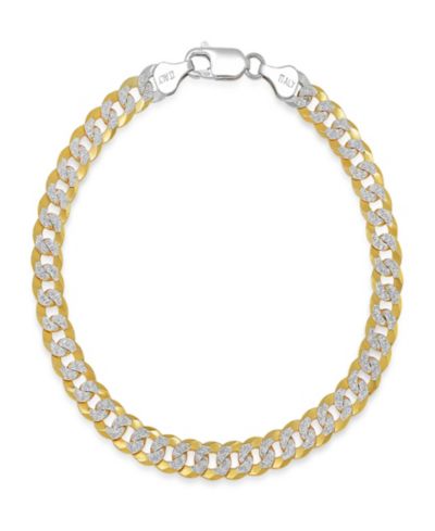 Steeltime унисекс браслет из стерлингового серебра и 18K Gold Plated с алмазной огранкой