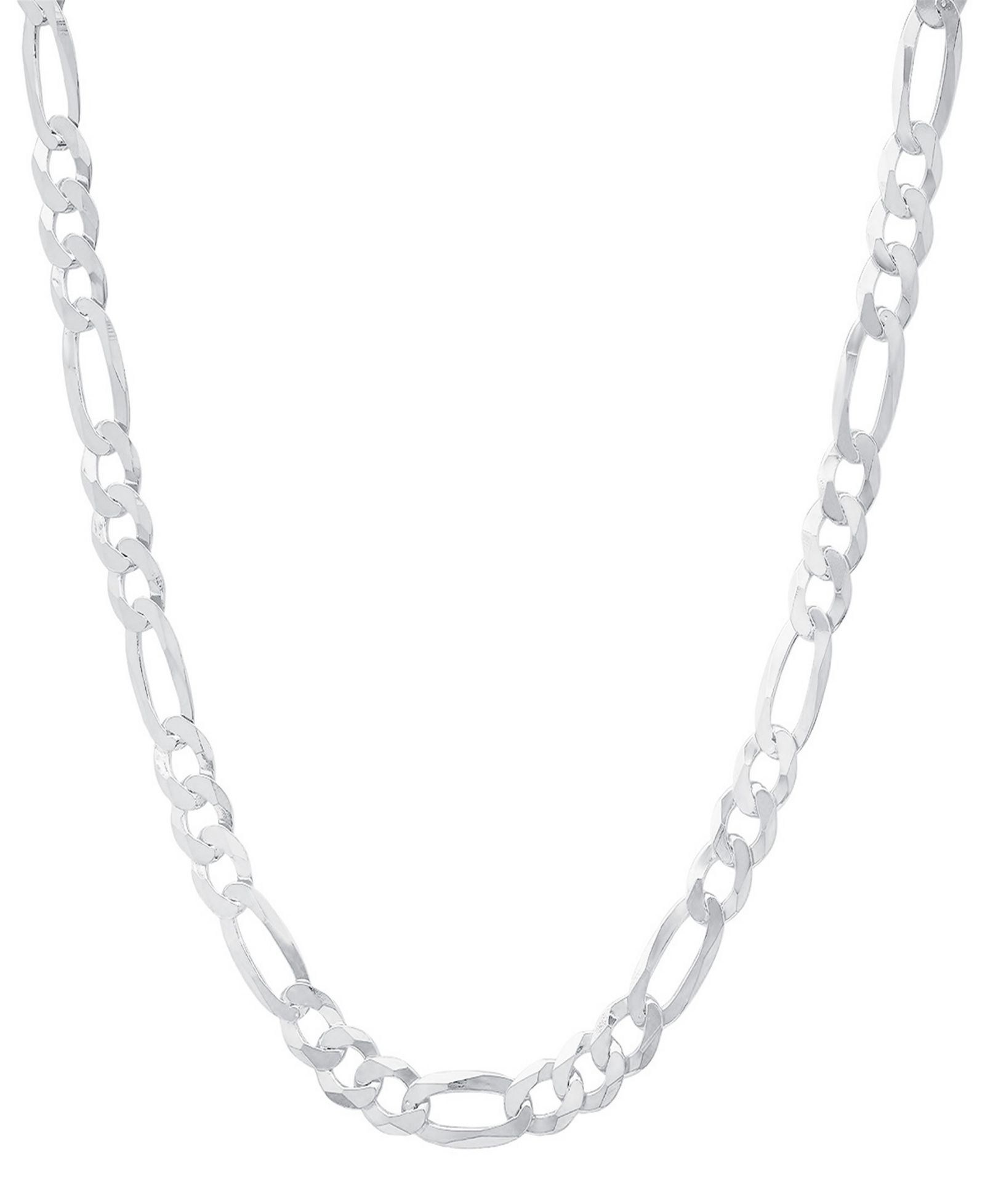 Steeltime Унисекс серебряная цепочка Figaro Superflat