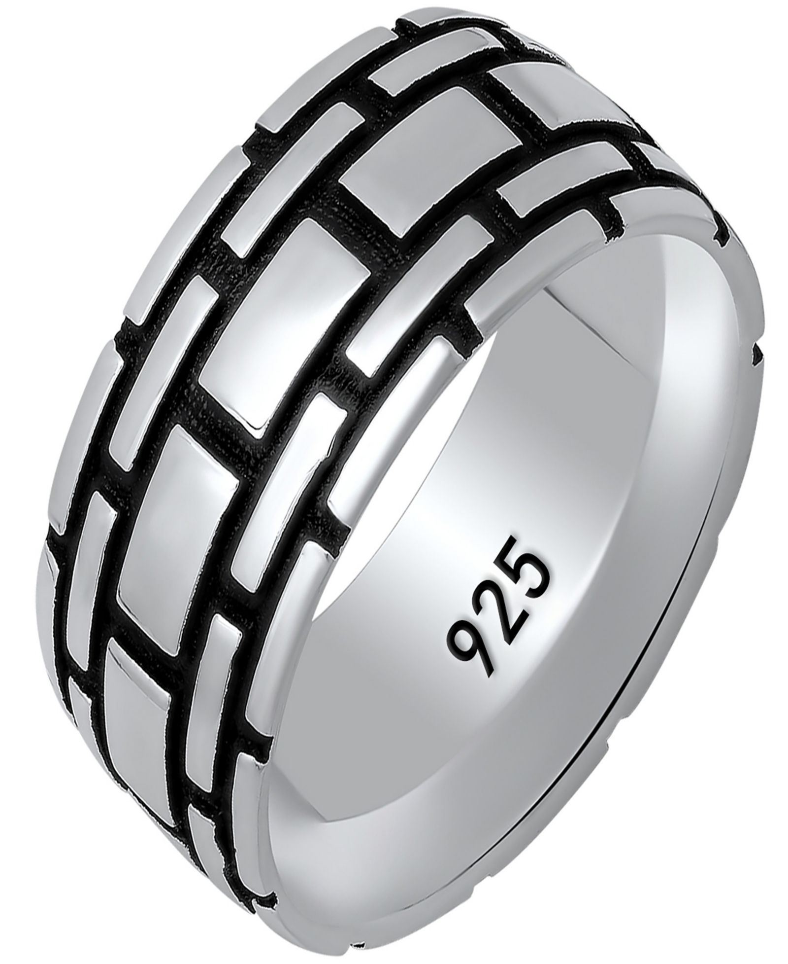 Steeltime Мужское кольцо из серебра и черного IP