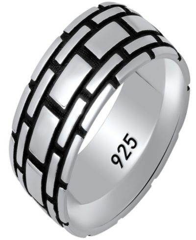 Steeltime Мужское кольцо из серебра и черного IP