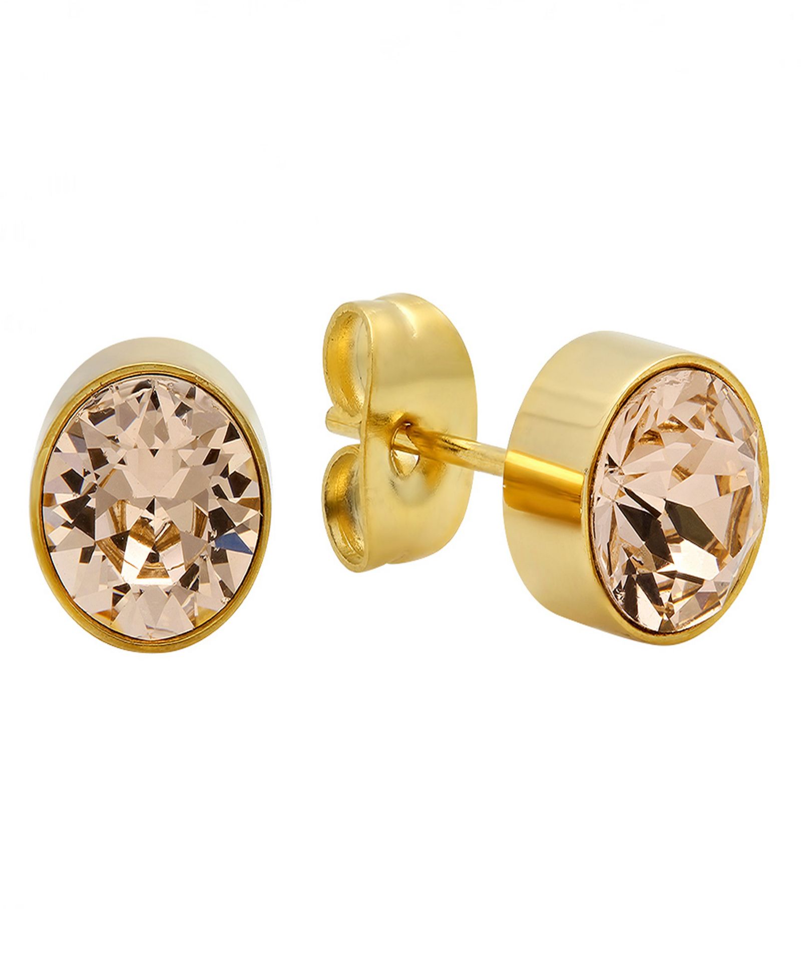 Серьги-гвоздики Steeltime Женский, позолоченные, из нержавеющей стали 18Kt Gold-Plated