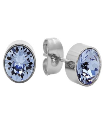 Steeltime Женские серьги-гвоздики из нержавеющей стали с напылением 18Kt White Gold