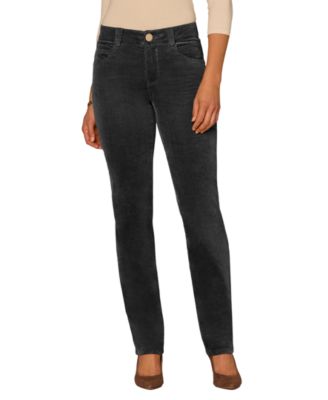 Democracy Petite "Ab"solution Mid-Rise Corduroy Straight-Leg Jeans