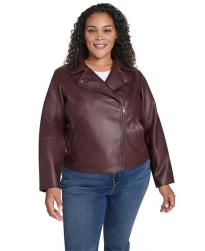 Levi's Plus Size куртка из искусственной кожи с длинным рукавом