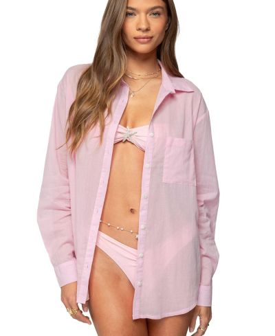 Женская рубашка Edikted Kellen Oversized Cotton Button Up