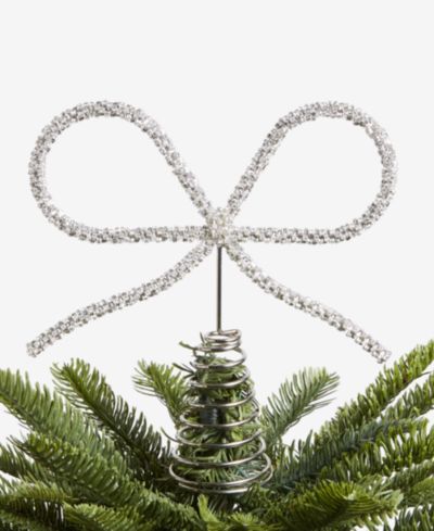 Holiday Lane Opulence Silver-Tone Bow Tree Topper, Macy's Exclusive