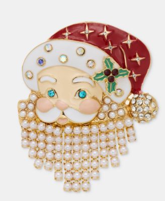Пин Holiday Lane Pavé & Imitation Pearl Santa