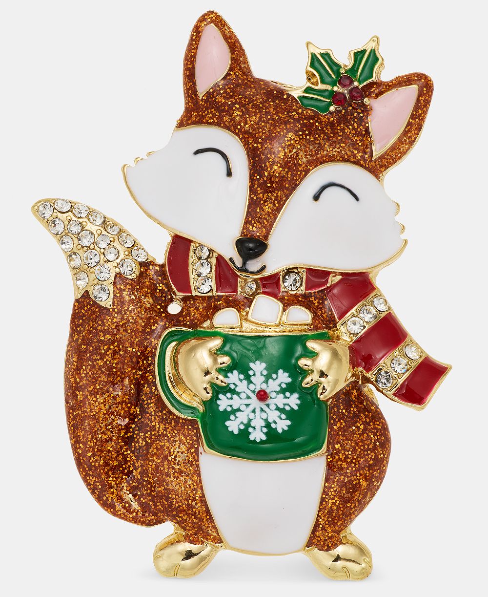 Пин Holiday Lane Crystal & Glitter Fox