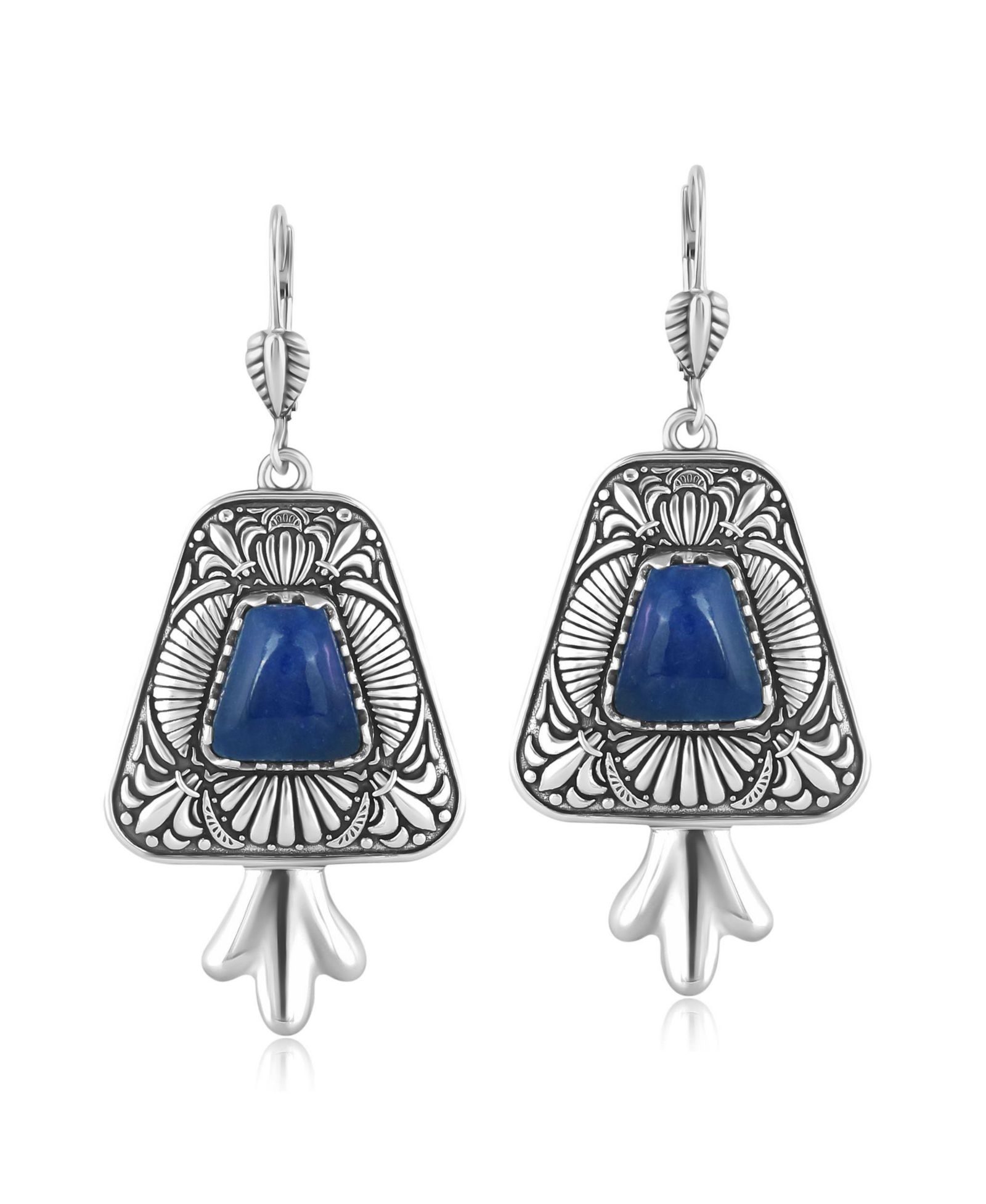Sterling Sodalite серьги-трапеция
