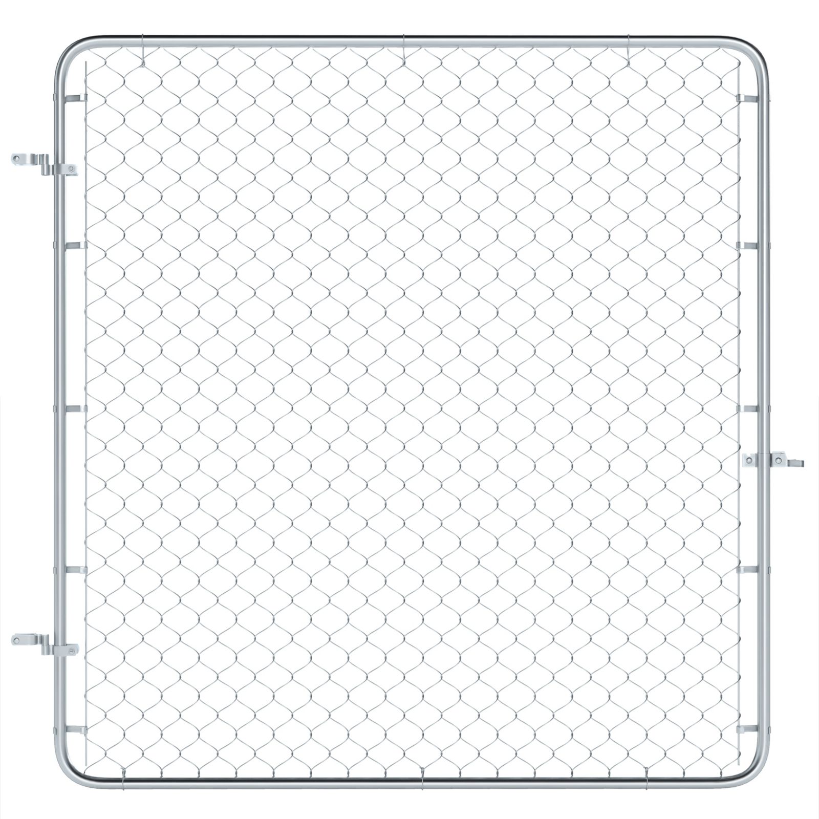 Outsunny Chain Link Fence Gate, Galvanized Steel Garden Gate,