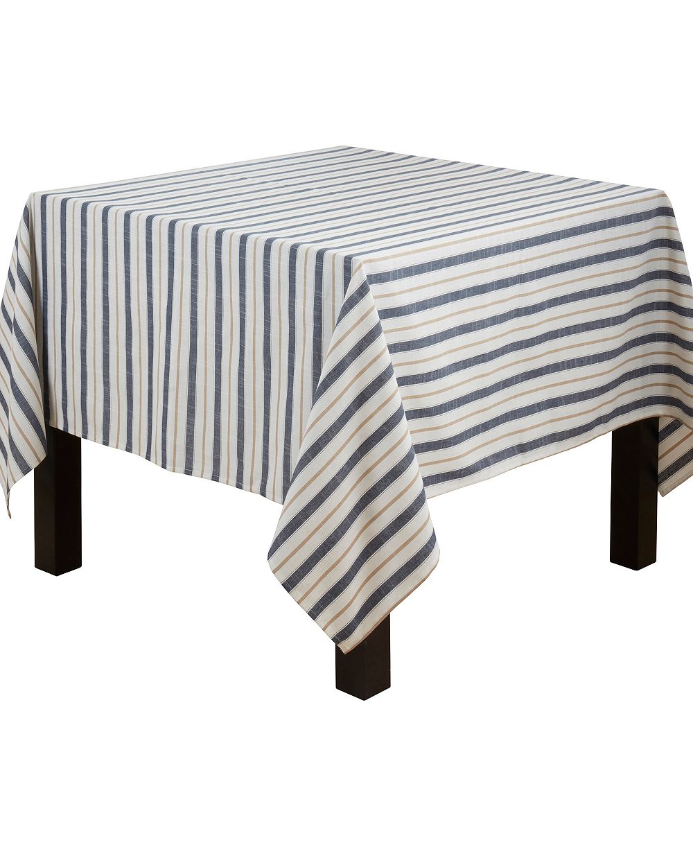 Saro Lifestyle Modern Striped Tablecloth, 70" x 70"