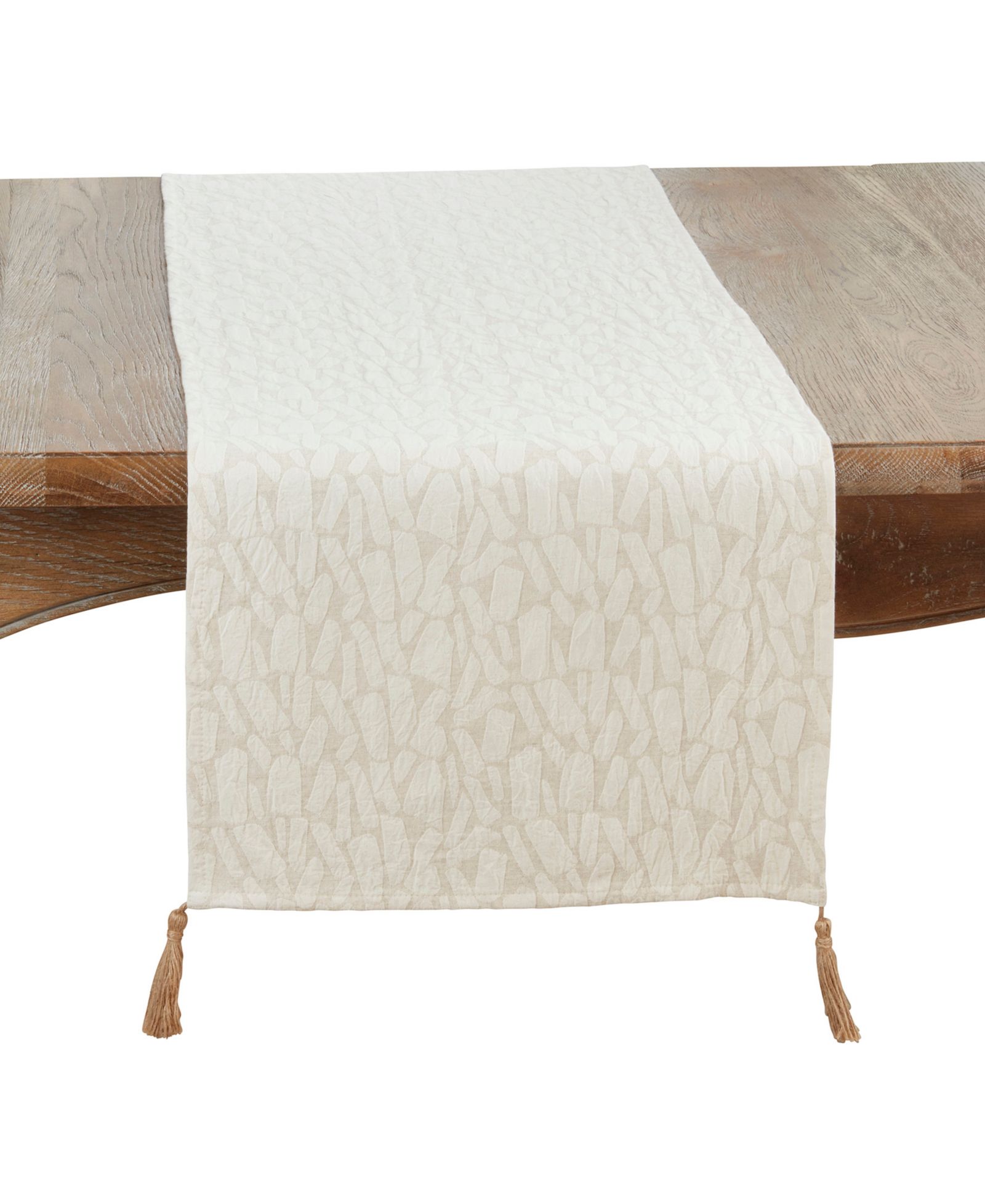 Saro Lifestyle Mixed Linen Jacquard Table Runner, 16" x 72"