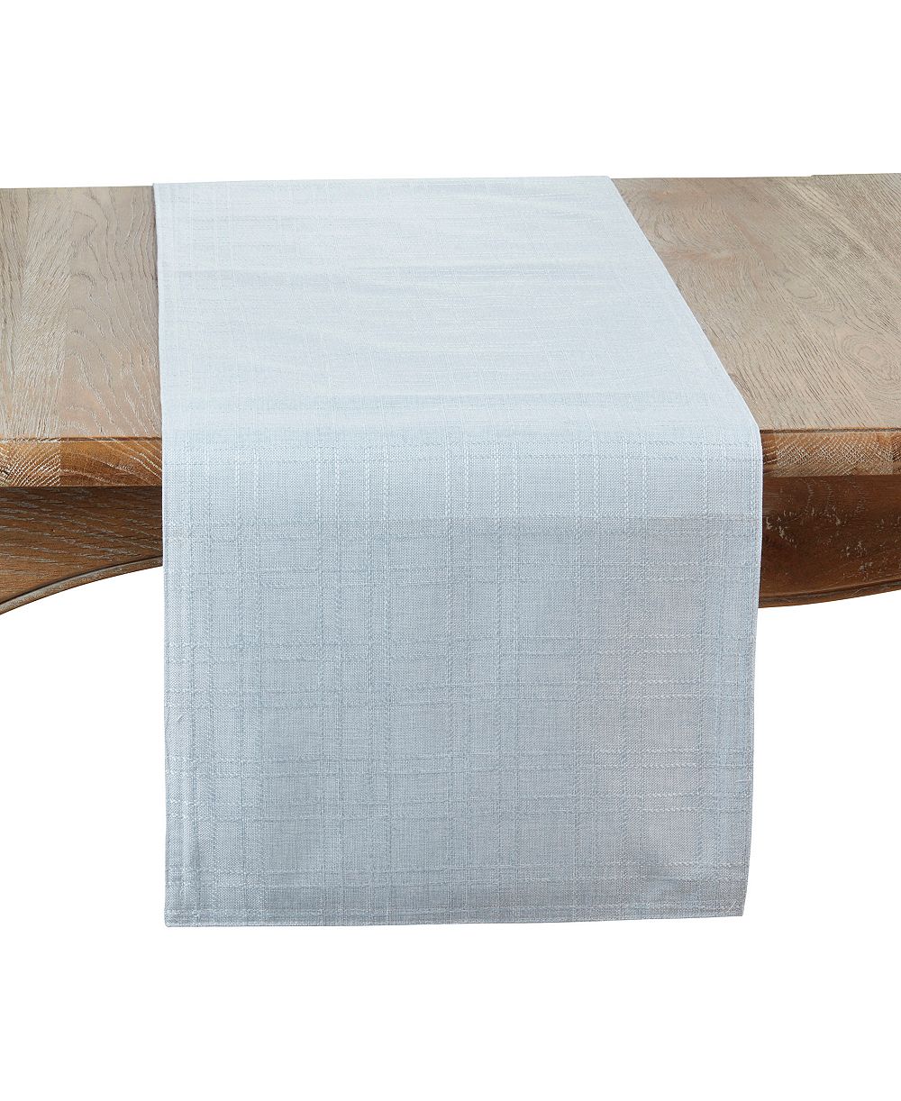 Saro Lifestyle Classic Stitched Plaid Table Runner, 16" x 90"