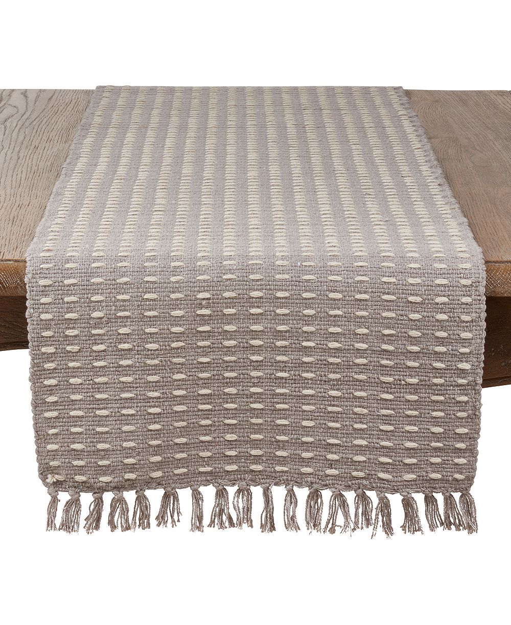Saro Lifestyle Dashed Woven Table Runner, 16" x 54"