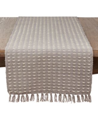 Saro Lifestyle Dashed Woven Table Runner, 16" x 54"