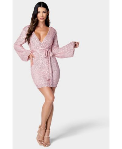 Женское трикотажное платье Bebe с пайетками