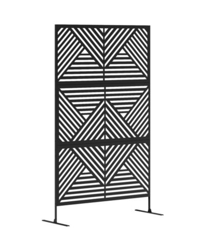 Outsunny Metal Outdoor Privacy Screen Divider Trellis with Rhombus Design