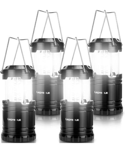 Lepro LED Camping Lanterns Battery Powered, Collapsible, IPX4 Water Resistant, Outdoor Portable Lights for Emergency, Hurricane, Storms and Outages