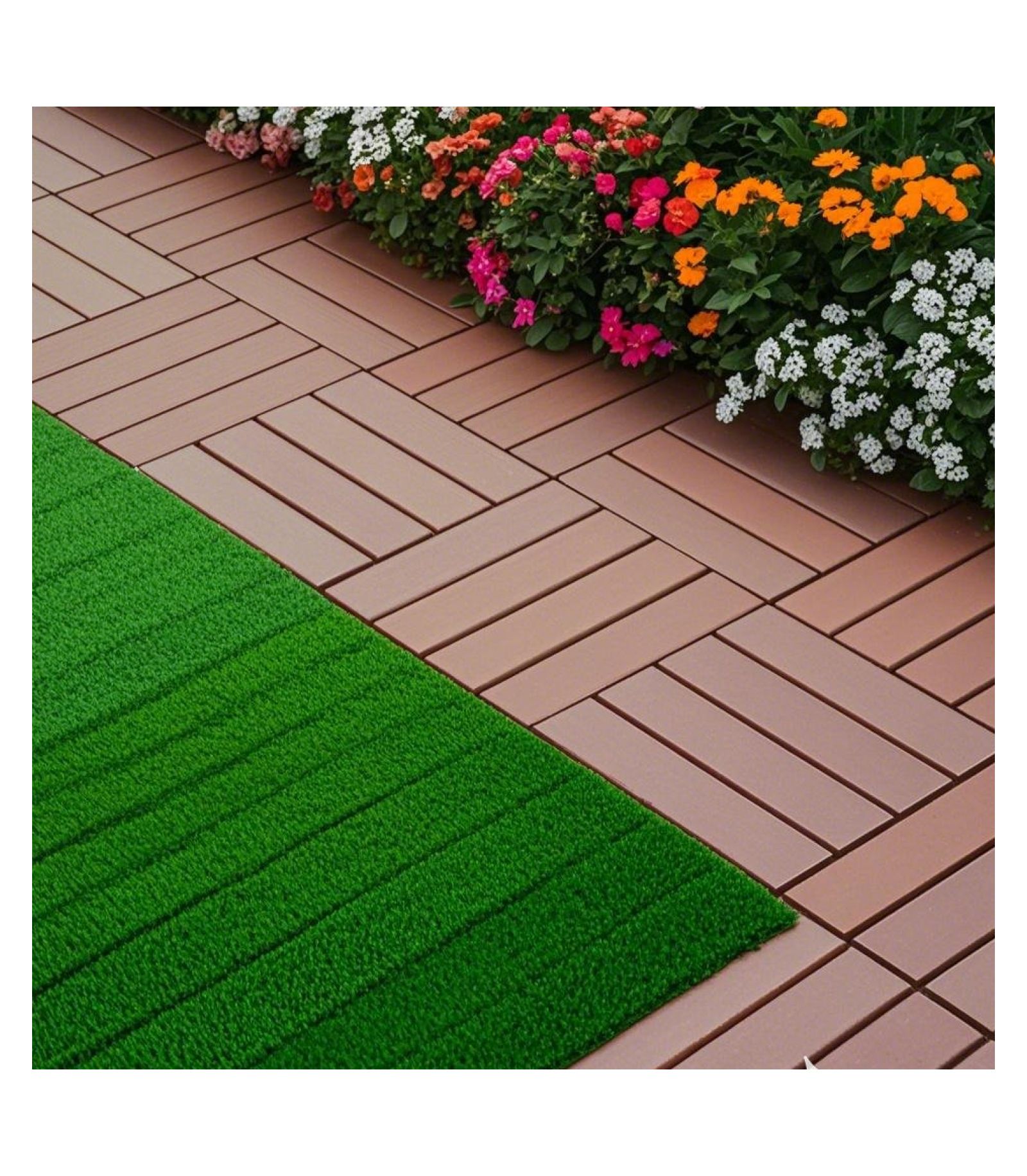 Streamdale Furniture Plastic 44 Pack Interlocking Deck Tiles