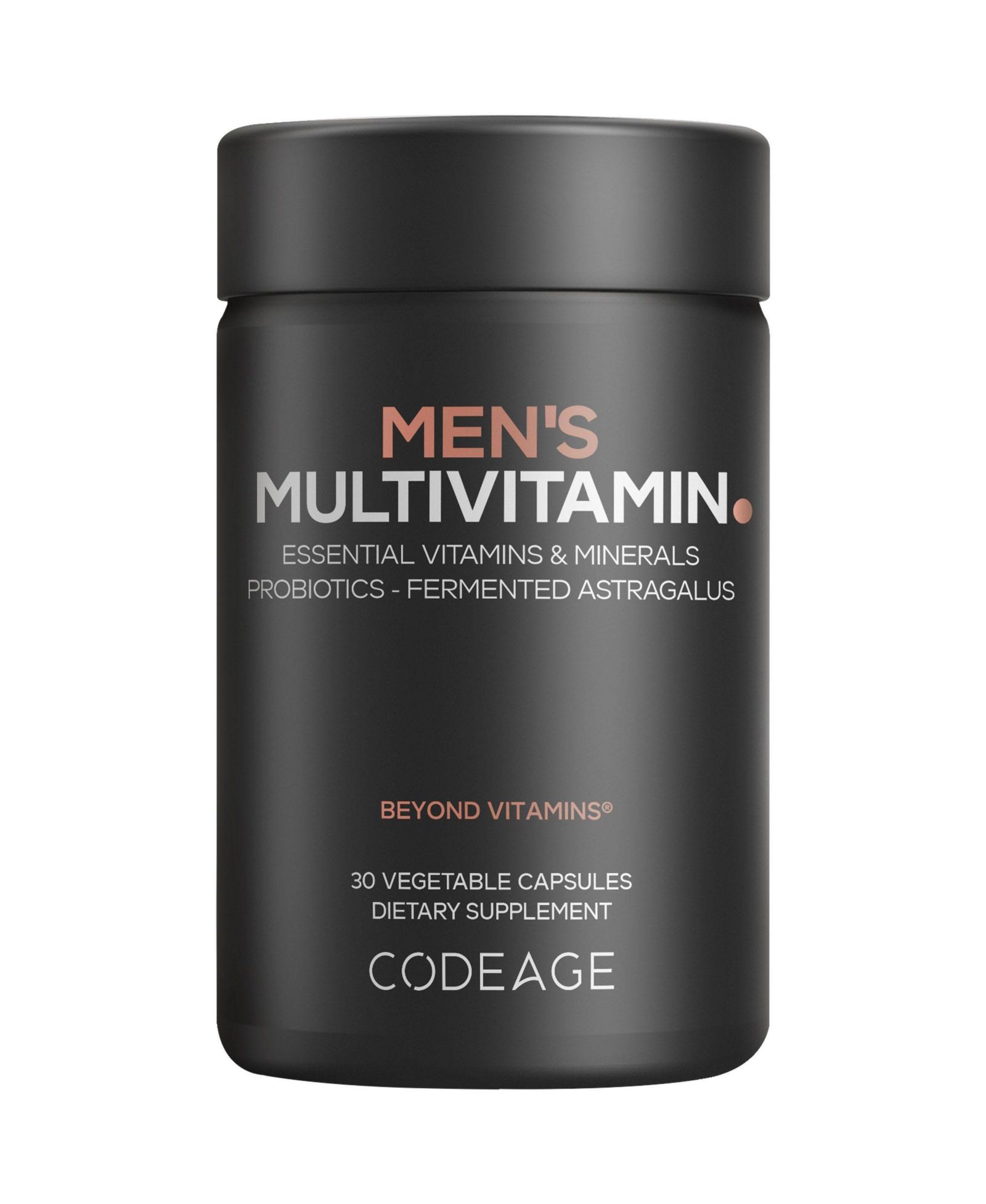 Codeage Мужские мультивитамины Daily Vitamins с витаминами A, C, D3, E, B12, магнием, цинком, хромом и пробиотиками, 30 капсул