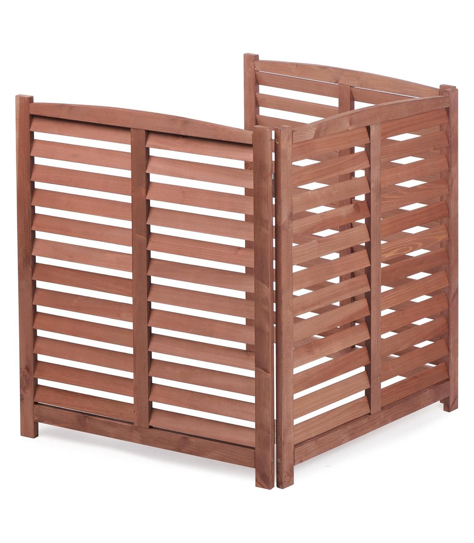3-Panel Outdoor AC Fence, 32"W x 38"H Wooden Privacy Screen