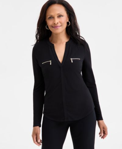 топ JM Collection Women's с карманом на молнии