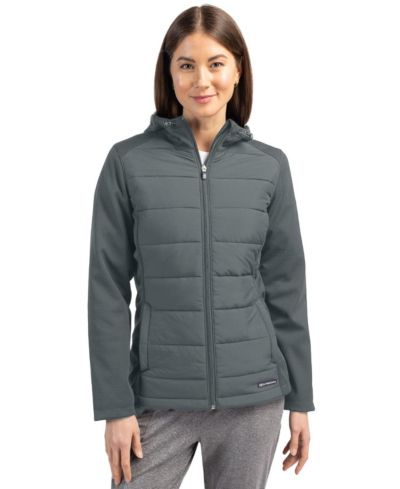 Cutter & Buck Женский гибридный ветрозащитный куртка-худи с длинным рукавом Evoke Softshell Full Zip