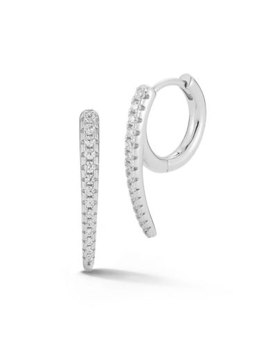 Серьги-кольца Rachel Zoe Plated Sterling Pave Curve Huggie