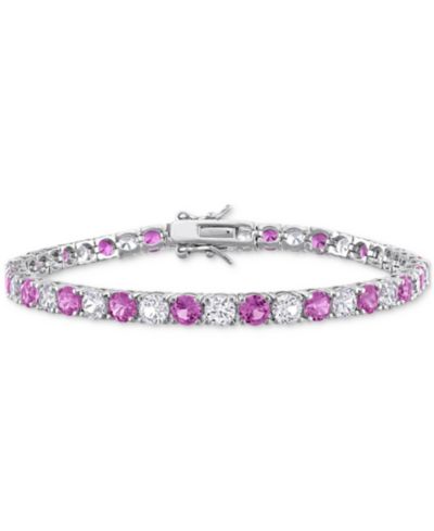 Lab Created Gemstone Flex Bracelet in Sterling Silver