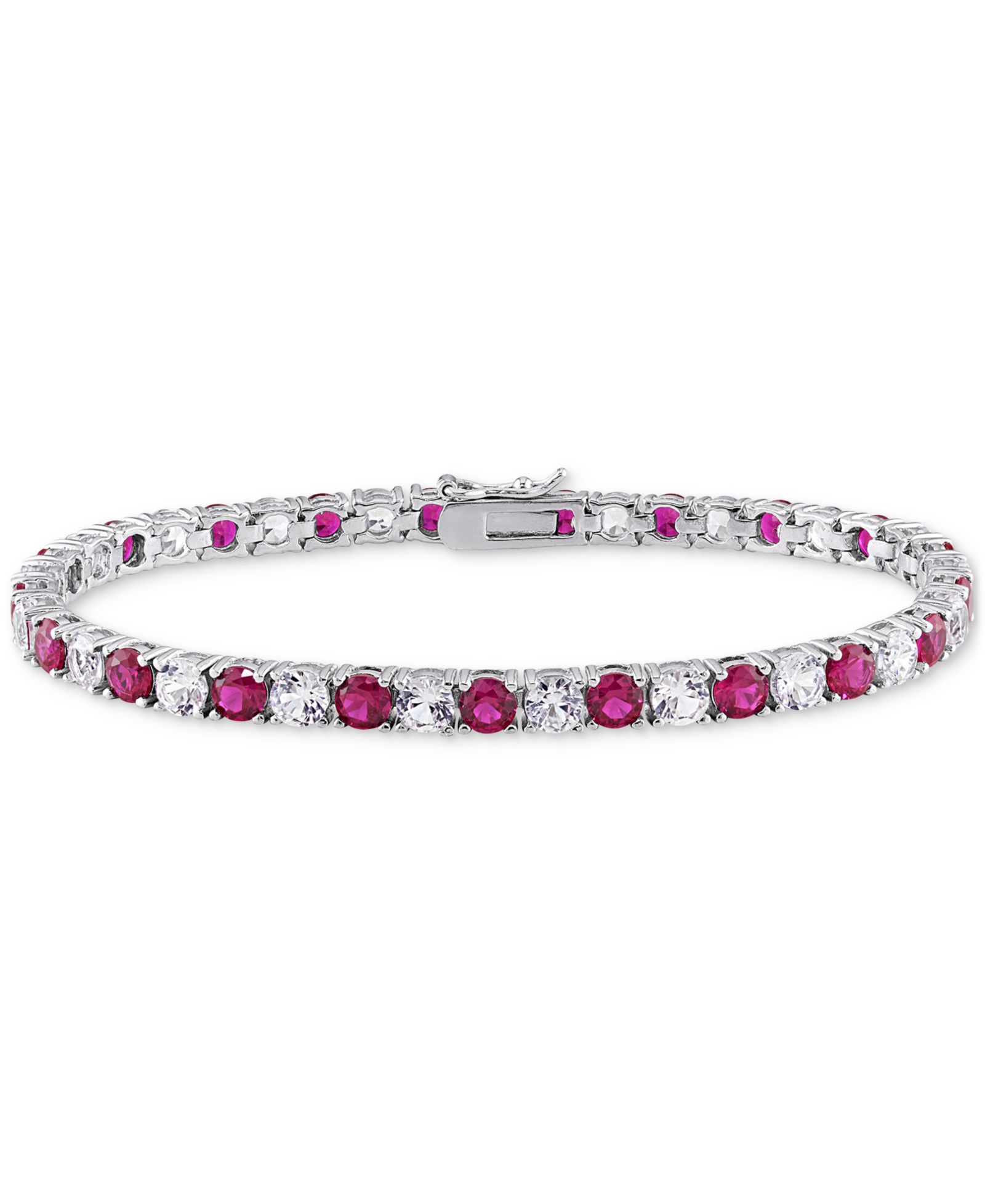 Браслет Macy's Lab Created Gemstone Flex в Sterling Silver